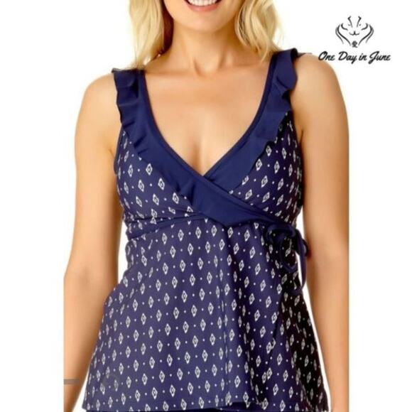 Liz Claiborne Diamond Tankini Top Size S - Picture 1 of 3